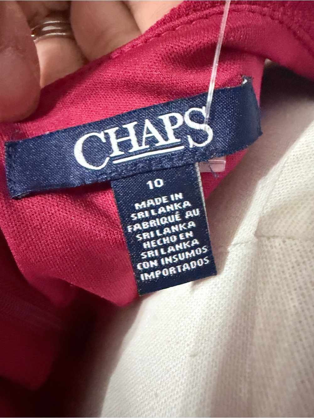 CHAPS Size 10 Vibrant Red Textured Fit & Flare Dress - Picture 7 of 7